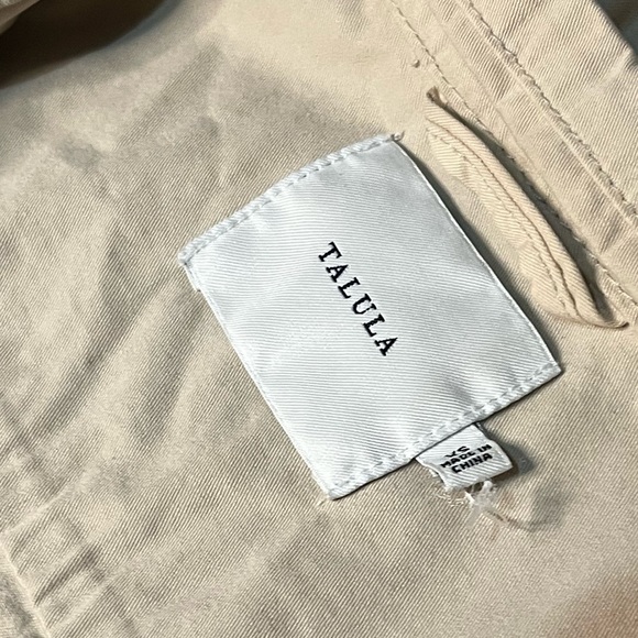 Aritzia TALULA  utility jacket lightweight button+zip beige/cream - Picture 2 of 5